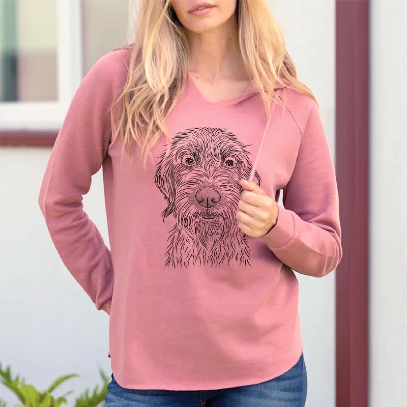 Wilkins the Wirehaired Pointing Griffon - Cali Wave Hooded Sweatshirt. Graphic Hoodie Design Print