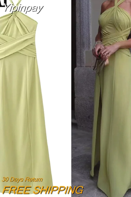 Yipinpay Halter Long Dress Women Summer Backless Dress Woman Off Shoulder Elegant Party Dresses For Women 2023 Sexy Evening Dresses Tunics Seasonal trendy Yipinpay Halter Long Dress Women Summer Backless Dress Woman Off Shoulder Elegant Party Dresses For Women 2023 Sexy Evening Dresses Tunics Seasonal trendy
