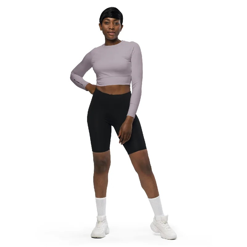Recycled long-sleeve crop top Asymmetrical Pockets Print