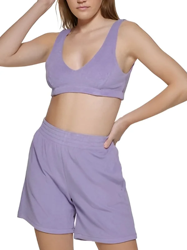 Women's Plain Solid Crop Top,Purple Polka Dot Checkered Tartan