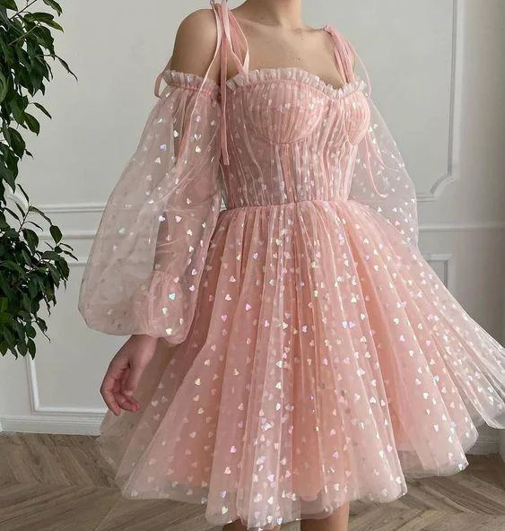 Pink evening dress, party dress homecoming dress  gh1764 Satin Halter Glamorous