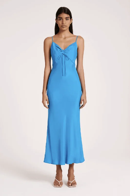 NUDE LUCY LEA CUPRO DRESS - AZURE Bodycon Club Sequined