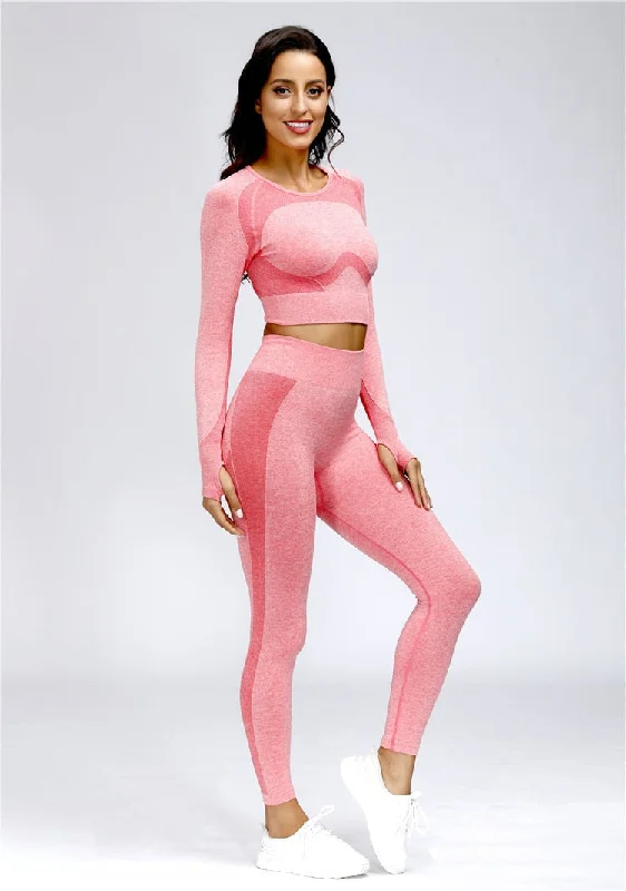 Women's Crop Top Set Sport Outfit Fleece Fabric Down Fabric Feather Fabric