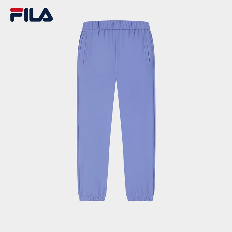 FILA CORE WHITE LINE EMERALD Women Knit Pants in Purple Trendy Work Pants