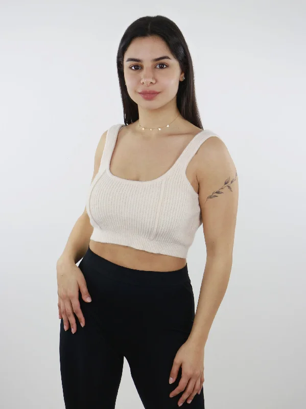 Women's Ribbed Soft Fleece Crop Top,Ivory Rayon Fabric Velvet Fabric Corduroy Fabric