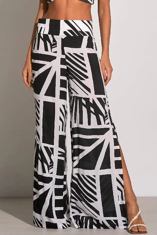 Elastic Pants In Black  Barbado Relaxed Lounge Trousers