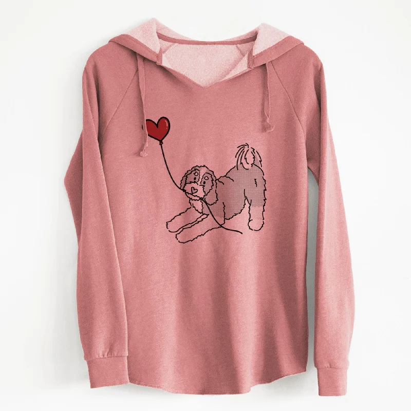 Bernedoodle Heart String - Cali Wave Hooded Sweatshirt. Hoodie with Pocket Utility Practical