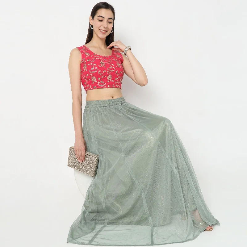 Regular Fit Embellished Crop Top Anti-Shrink Durable Soft