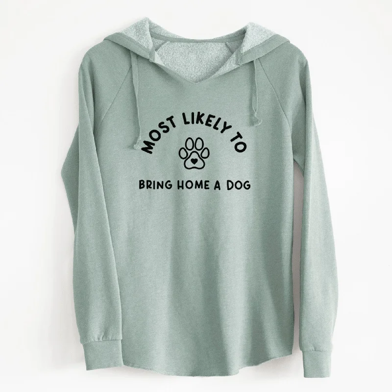 Most Likely to Bring Home a Dog - Paw - Cali Wave Hooded Sweatshirt. Hoodie with Hem Lace Feminine Delicate Most Likely to Bring Home a Dog - Paw - Cali Wave Hooded Sweatshirt. Hoodie with Hem Lace Feminine Delicate