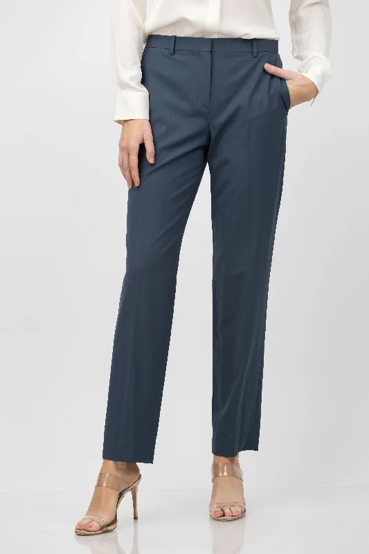 Theory Treeca Traceable Pant In Ash Blue Lightweight Linen Pants