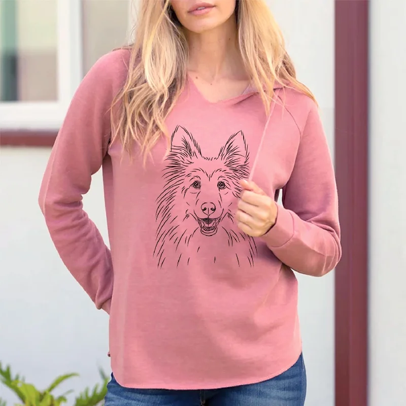 Sheldon the Shetland Sheepdog - Cali Wave Hooded Sweatshirt. Hoodie with Zipper Versatile Modern Sheldon the Shetland Sheepdog - Cali Wave Hooded Sweatshirt. Hoodie with Zipper Versatile Modern