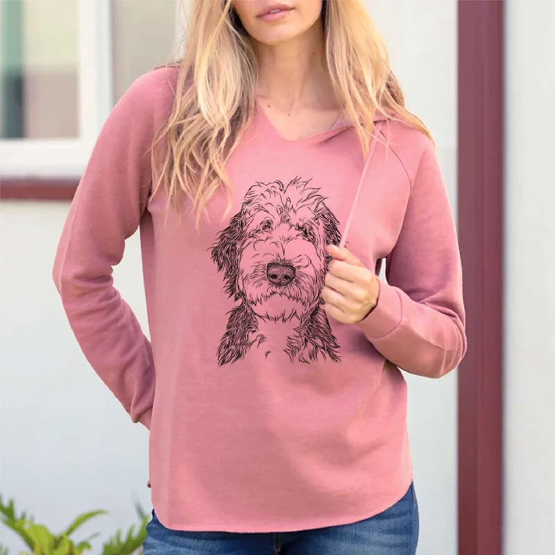Milo Fluff the Sheepadoodle - Cali Wave Hooded Sweatshirt. Zip Hoodie Drawstring Kangaroo Pocket