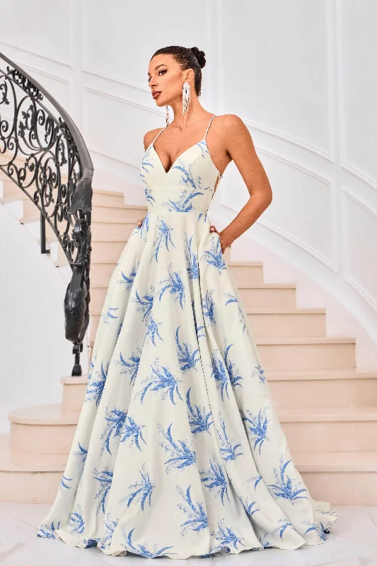 J'Adore Dresses J24052 - Strappy Back A-line Evening Gown Cowl Neckline Elegant