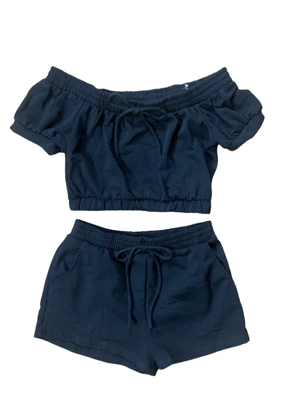 Crop Top & Shorts Lounge Set Iris 104 Chenille Blend Fleece Blend Nylon Blend