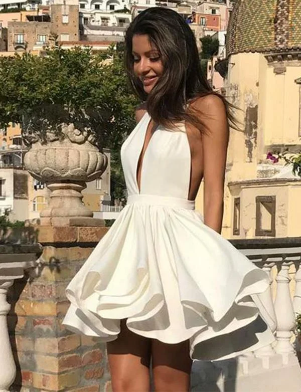 Deep V Neck White Short Homecoming Dresses Party Dresses gh1685 Tunics Plaid country Deep V Neck White Short Homecoming Dresses Party Dresses gh1685 Tunics Plaid country