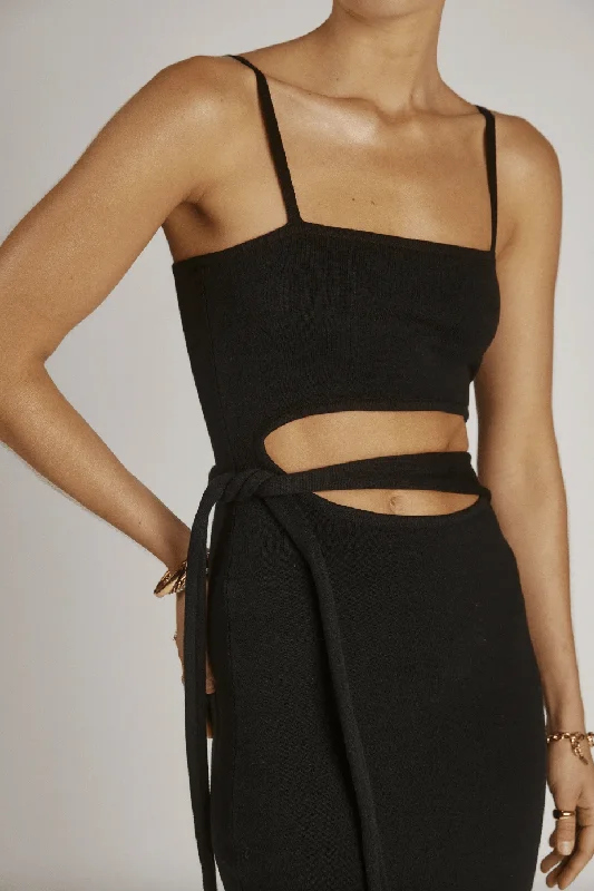 SNDYS THE LABEL PALLAS DRESS - BLACK Tunics Handmade artisanal