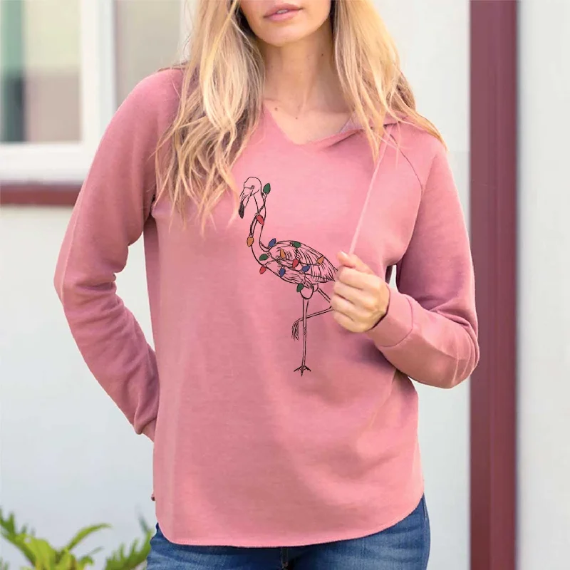 Christmas Lights Mango the Flamingo - Cali Wave Hooded Sweatshirt. Hoodie with Typography Text Message Christmas Lights Mango the Flamingo - Cali Wave Hooded Sweatshirt. Hoodie with Typography Text Message