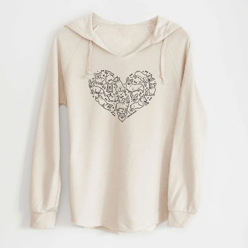 Heart Full of Corgis - Cali Wave Hooded Sweatshirt. Hoodie with Fur Luxurious Winter Heart Full of Corgis - Cali Wave Hooded Sweatshirt. Hoodie with Fur Luxurious Winter