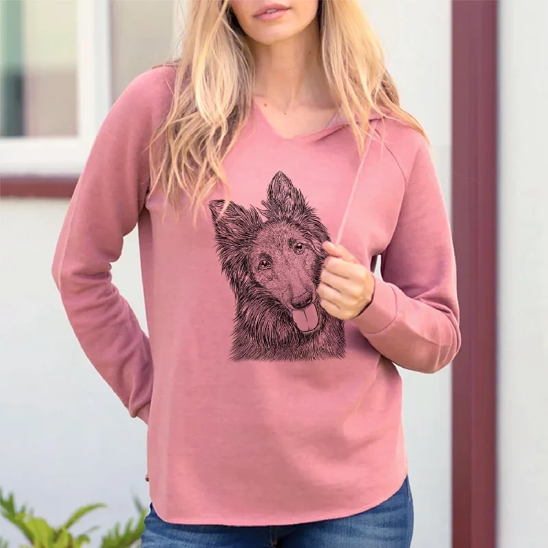 Jaxx the Belgian Tervuren - Cali Wave Hooded Sweatshirt. Hoodie with Embroidery Detailed Premium Jaxx the Belgian Tervuren - Cali Wave Hooded Sweatshirt. Hoodie with Embroidery Detailed Premium