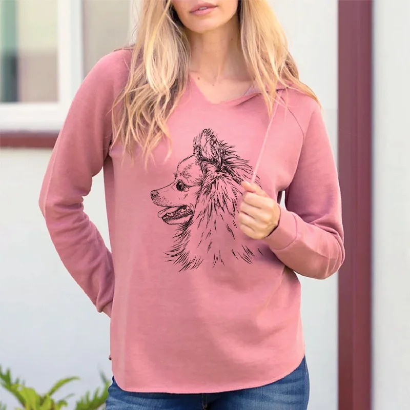 Profile Pomeranian - Cali Wave Hooded Sweatshirt. Hoodie with Hem Patch Decorative Personalized
