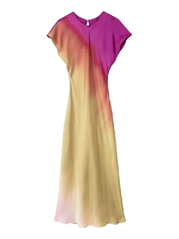 Yipinpay Tie Dye Long Dress Women Short Sleeve Elegant Dresses For Women 2023 Vintage Midi Satin Dress Woman Evening Party Dresses Tunics Bestseller popular Yipinpay Tie Dye Long Dress Women Short Sleeve Elegant Dresses For Women 2023 Vintage Midi Satin Dress Woman Evening Party Dresses Tunics Bestseller popular