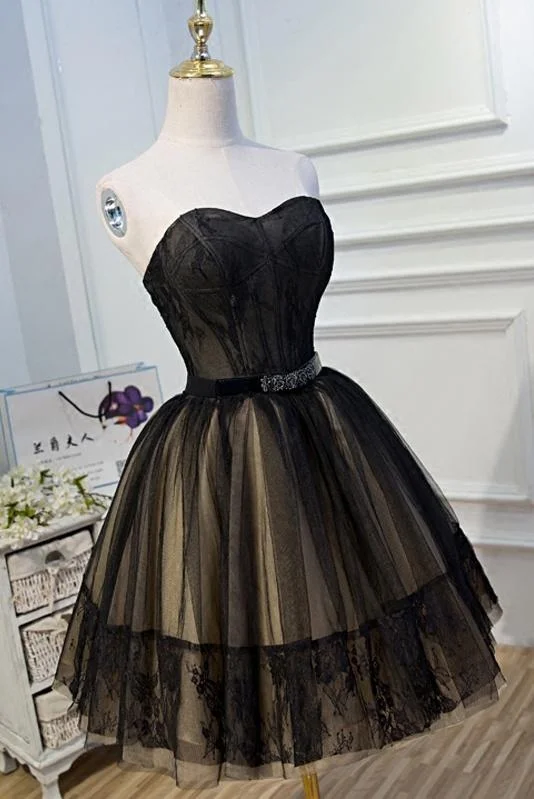 Black Lace Tulle Simple Homecoming Dresses Pretty Short Party Dresses gh828 empire Waist empire Black Lace Tulle Simple Homecoming Dresses Pretty Short Party Dresses gh828 empire Waist empire