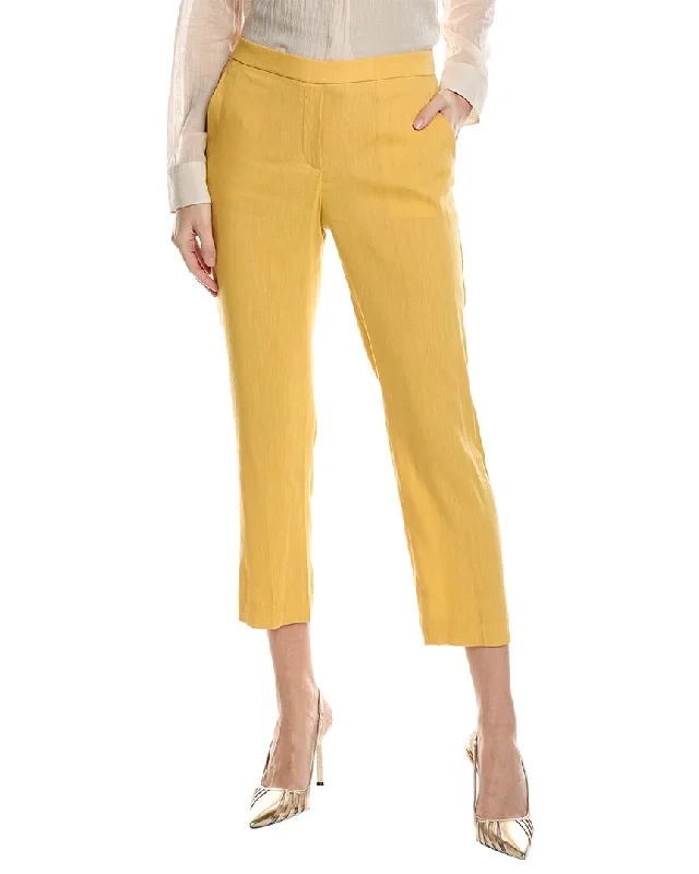 Theory Treeca Linen-Blend Pull-On Pant Classic Chino Pants