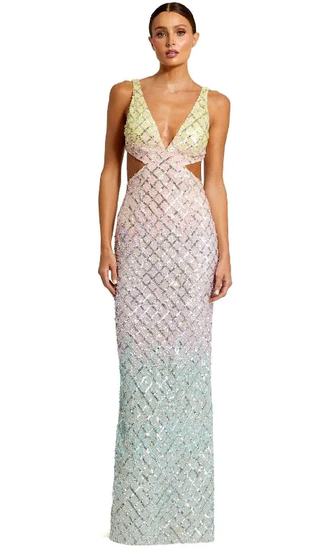 Mac Duggal 6049 - Deep V-Neck Sequin Embellished Dress Tunic Top Casual