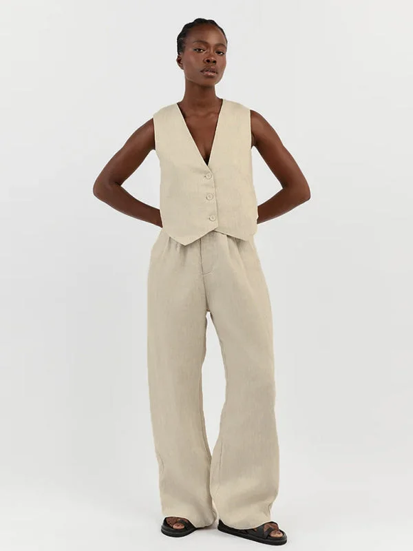 FZ Women's fashionable two-piece pant suit Stylish Slim Trousers