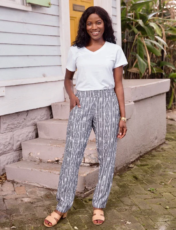 Slate Stripe Pants Chic Faux Leather Pants