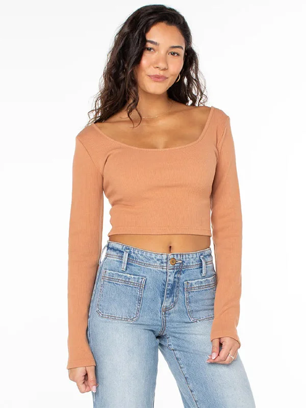 Good Keepsake L/S Crop Top Lace Blend Ribbed Blend Corduroy Blend