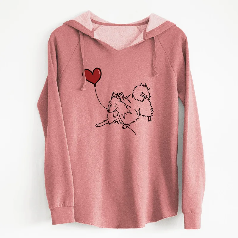Pomeranian Heart String - Cali Wave Hooded Sweatshirt. Hoodie with High-Low Hem Asymmetrical Trendy Pomeranian Heart String - Cali Wave Hooded Sweatshirt. Hoodie with High-Low Hem Asymmetrical Trendy