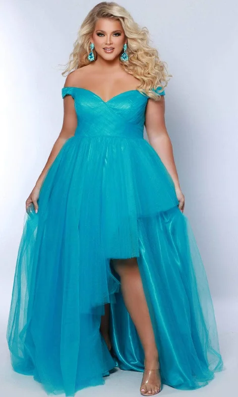 Sydney's Closet SC7388 - Off-Shoulder A-line Dress Tunics Vintage classic