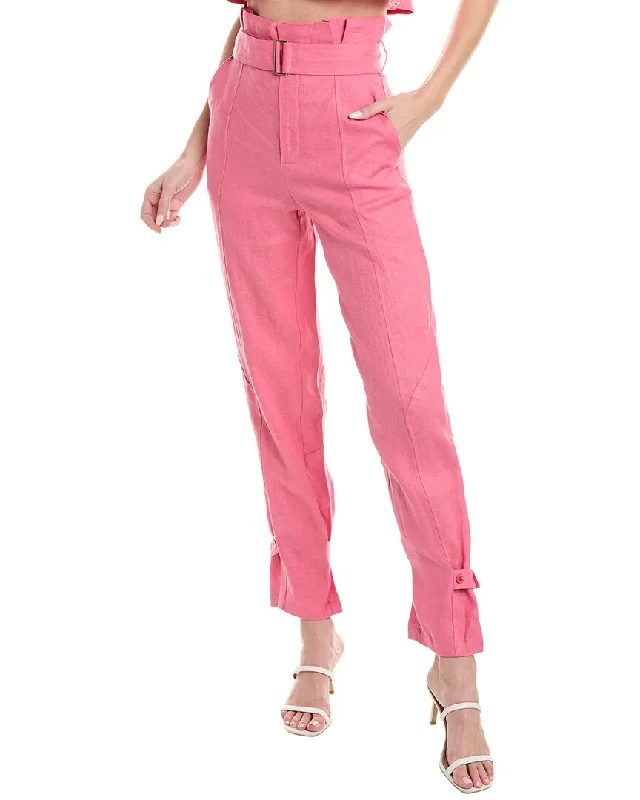 Hevron Leona Linen Pant Relaxed Fit Trousers