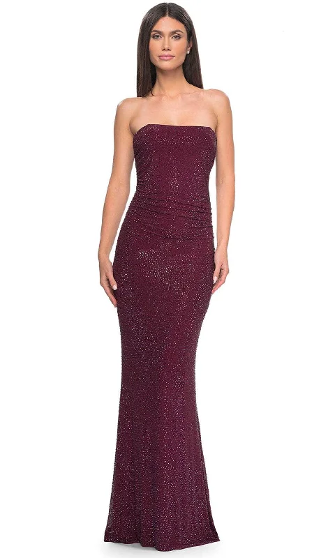 La Femme 32141 - Beaded Prom Dress Turtleneck Warm Winter