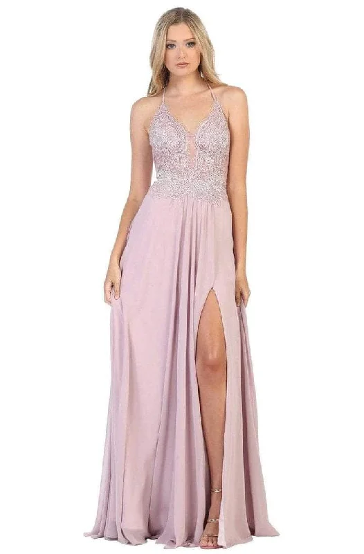 May Queen RQ7781 - Embellished A-Line Prom Dress Tunics Spring floral