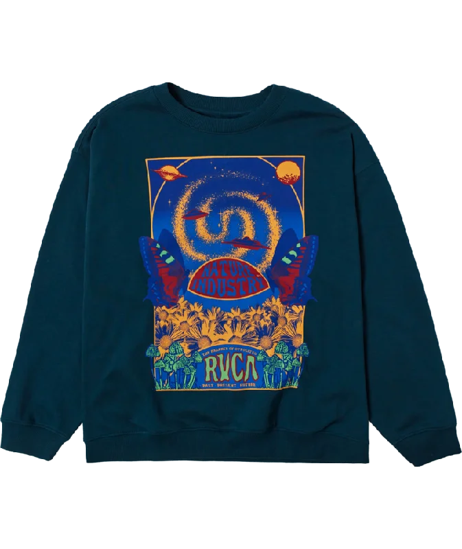 RVCA Womens Spaced Out Oversized Sweatshirt. Hoodie with Exposed Zipper Edgy Industrial RVCA Womens Spaced Out Oversized Sweatshirt. Hoodie with Exposed Zipper Edgy Industrial