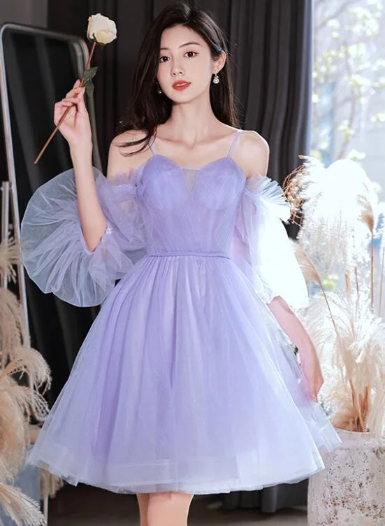 Lovely Lavender Short Party Dress Off Shoulder Dress, Cute Homecoming Dresses Prom dress gh6 Tunics Silk luxurious Lovely Lavender Short Party Dress Off Shoulder Dress, Cute Homecoming Dresses Prom dress gh6 Tunics Silk luxurious