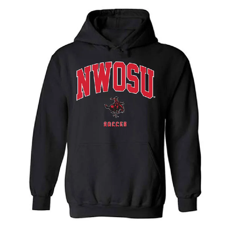 NWOSU - NCAA Women's Soccer : Madalyn Hundt - Hooded Sweatshirt. Hoodie with Pattern Geometric Abstract