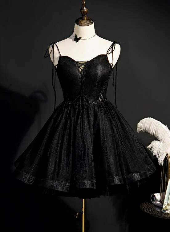 Black Straps Tulle Short Homecoming Dress Prom Dress, Little Black Party Dresses gh1746 Tunics Print Colorful Black Straps Tulle Short Homecoming Dress Prom Dress, Little Black Party Dresses gh1746 Tunics Print Colorful