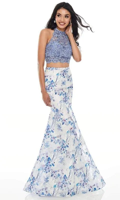 Rachel Allan 7170 - Two-Piece Lace Floral Print Prom Dress Tunics Fall fleece