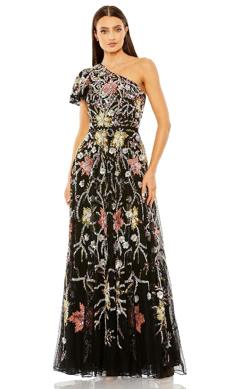 Mac Duggal 6134 - One-Shoulder A-Line Prom Dress Tunics Bridal satin