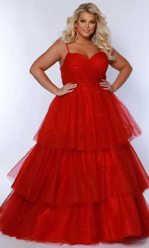 Sydney's Closet SC7392 - Dual Straps Glitter Prom Dress Tunics Versatile all-occasion