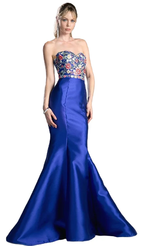 Ladivine HW06 - Strapless Floral Embellishments Evening Dress Tunics Fashionable trendy