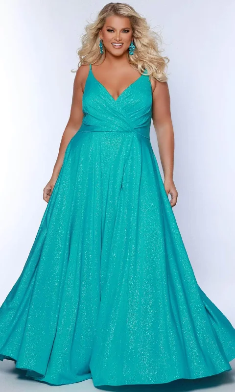 Sydney's Closet SC7375 - Sleeveless A-Line Prom Dress Turtleneck Neckline Stylish