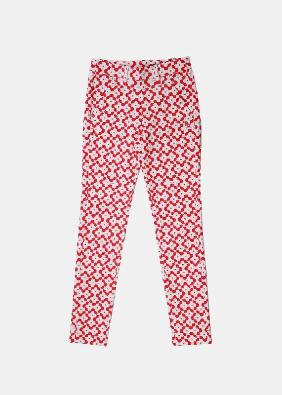 Pink Stretch Pique Pants Stretch Fit Pants