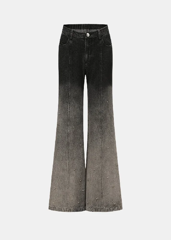 Black Flared Pants Comfortable Wide-Leg Pants