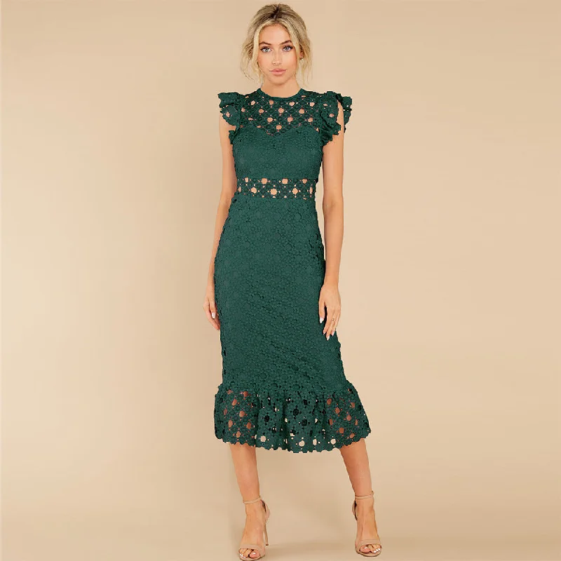 Sexy Lace Bodycon Party Dresses for Women Tunics Denim casual