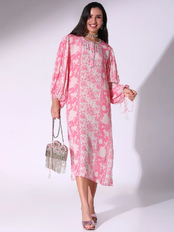 Pink Floral Printed Tunic Dress Tunics Floral girly