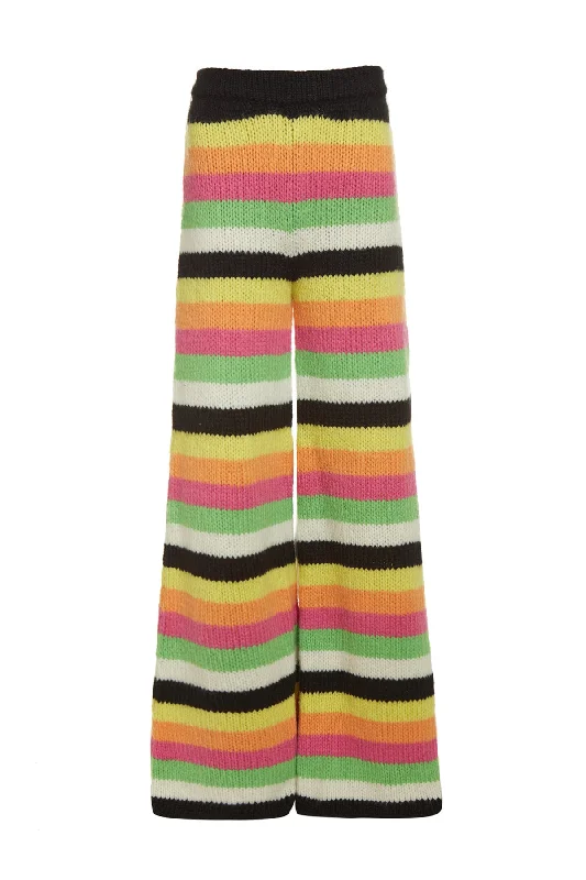 Liu Knit Pant in Multi Striped Cashmere Soft Stretch Leggings
